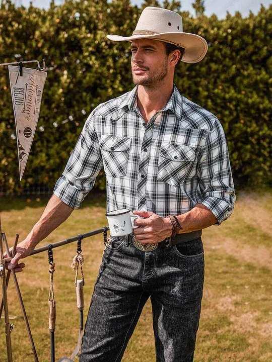 Plaid Long Sleeve Casual Shirt with Pockets