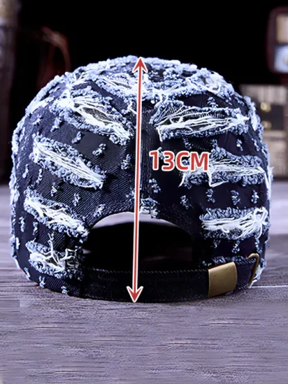 Trendy Destroyed Torn Denim Cap