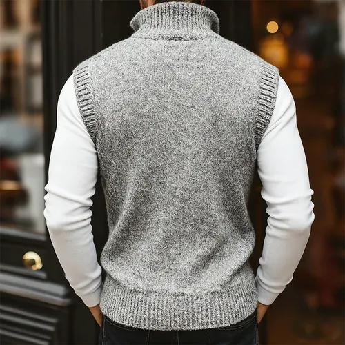 Men's Retro Casual Knitted Single-Breasted Button Vest