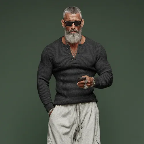 Men's Classic Casual Tough Style Henley Collar Slim Fit Sweater