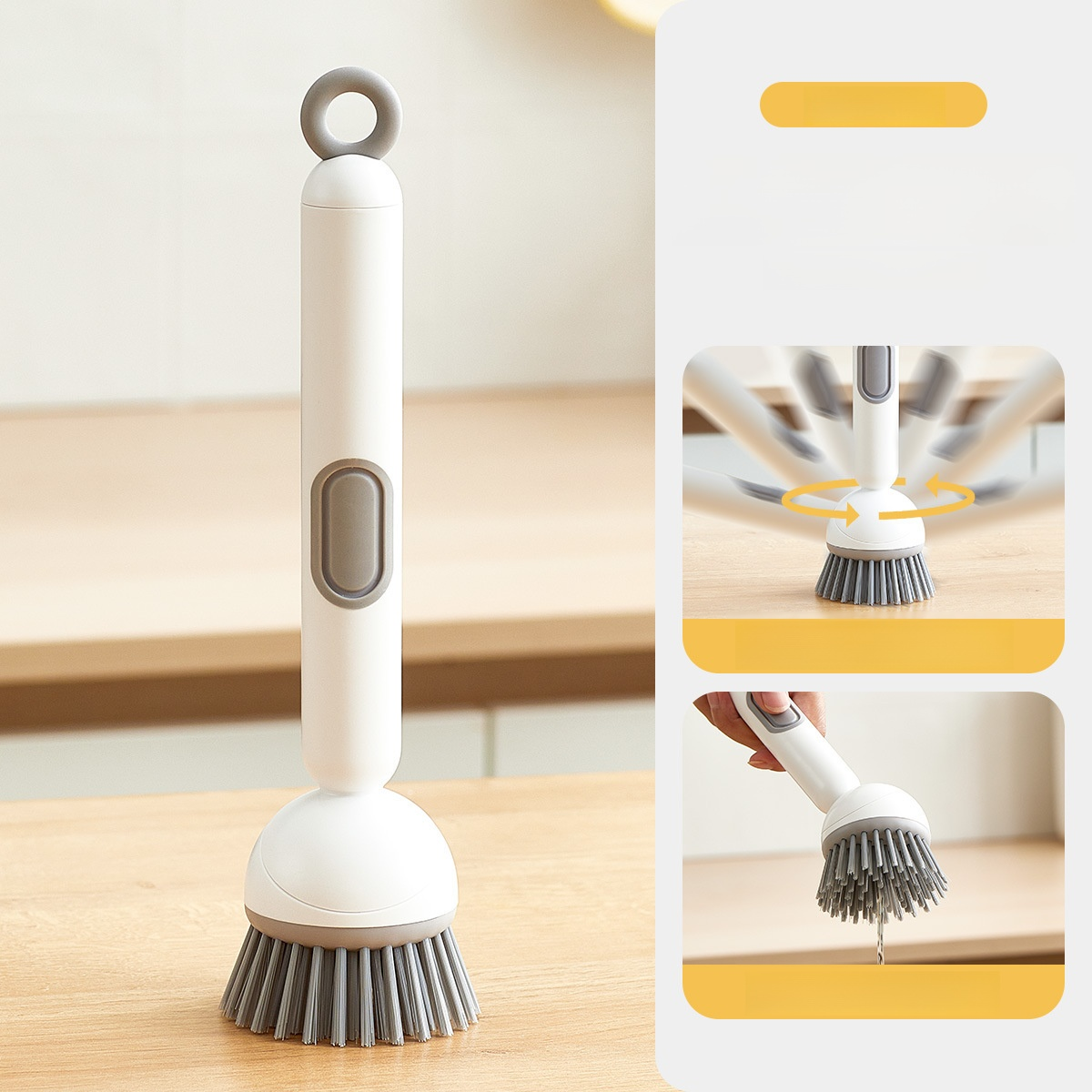 Długi obrotowy pędzel do czyszczenia z funkcją napełniania płynem