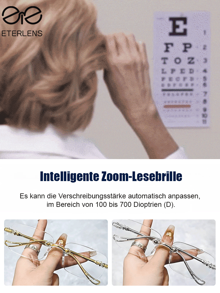 Intelligente Zoom-Strahlenschutz-Anti-Ermüdung-HD-Lesebrille