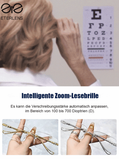 Intelligente Zoom-Strahlenschutz-Anti-Ermüdung-HD-Lesebrille
