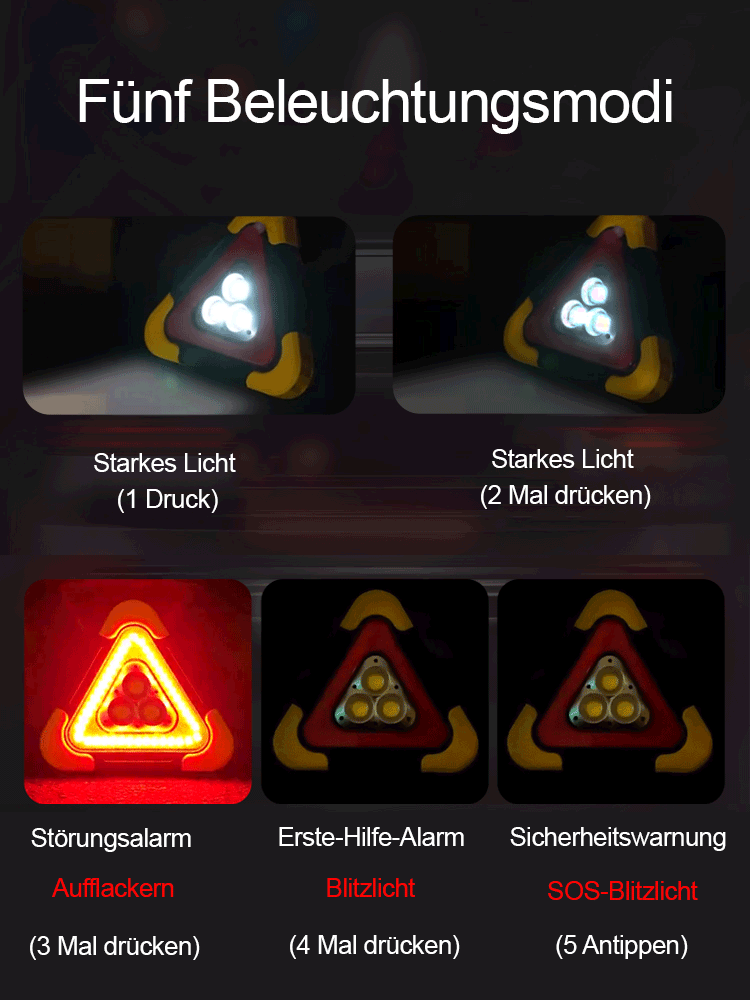 Auto-Dreieck-Solar-Warnleuchte