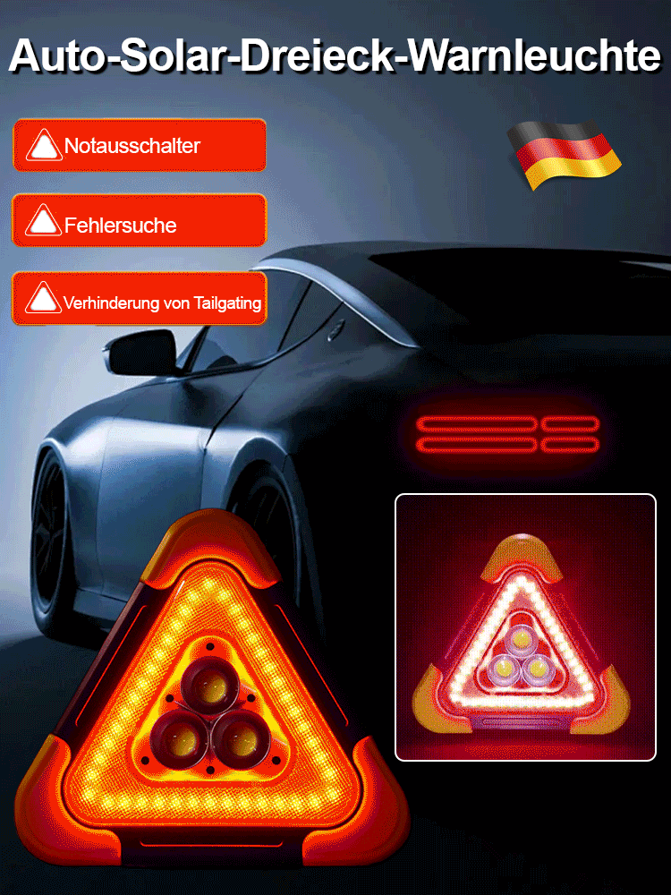 Auto-Dreieck-Solar-Warnleuchte