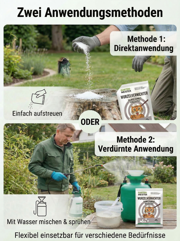 Baum-, Bambus- und Strauchwurzelentferner.