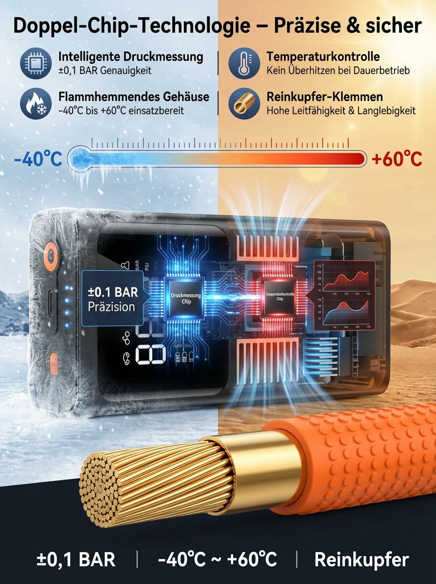 Multifunktionale Starthilfe-Powerbank für Autos