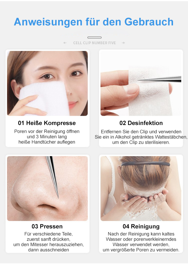 【Professionelle Schönheitssalon-Geräte】Mitesser- und Akneklammer aus Edelstahl