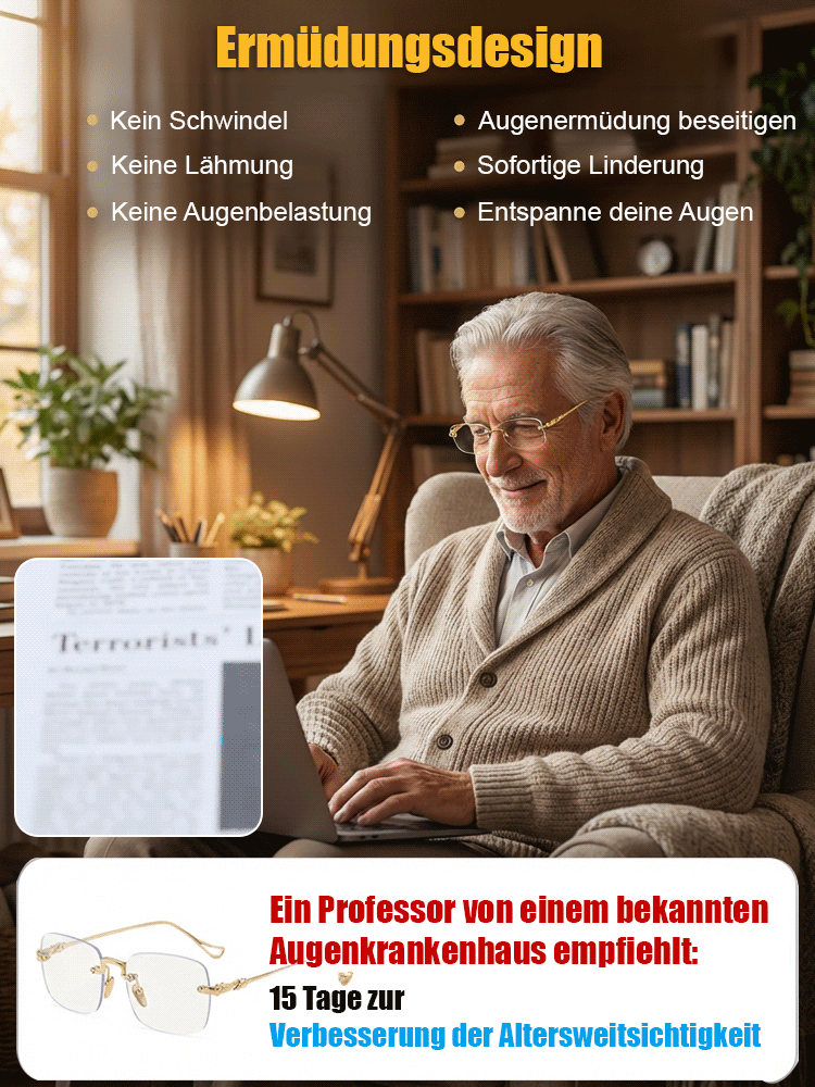 Intelligente Zoom-Strahlenschutz-Anti-Ermüdung-HD-Lesebrille