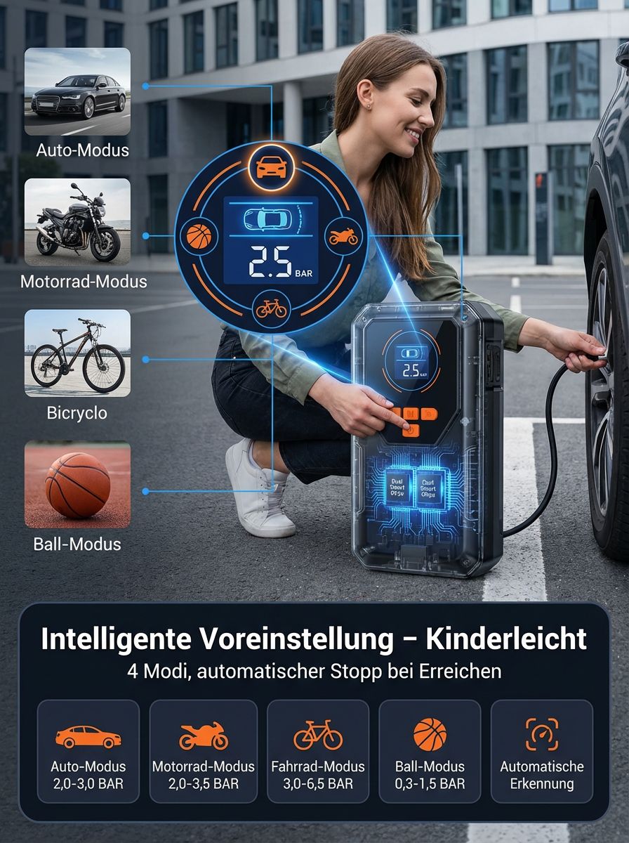 Multifunktionale Starthilfe-Powerbank für Autos