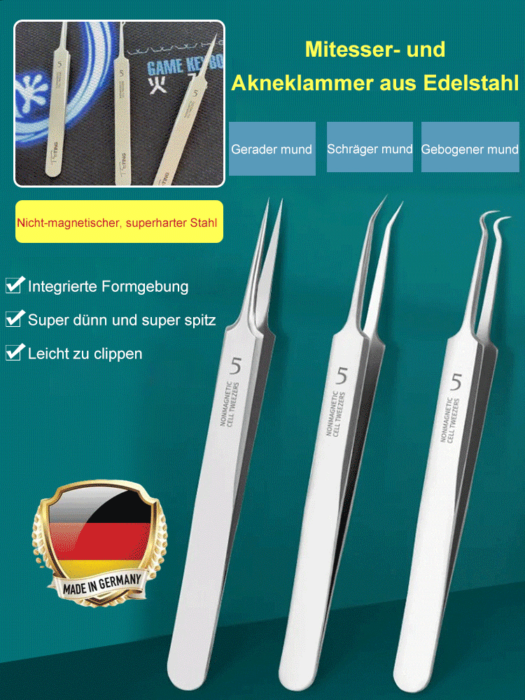 【Professionelle Schönheitssalon-Geräte】Mitesser- und Akneklammer aus Edelstahl