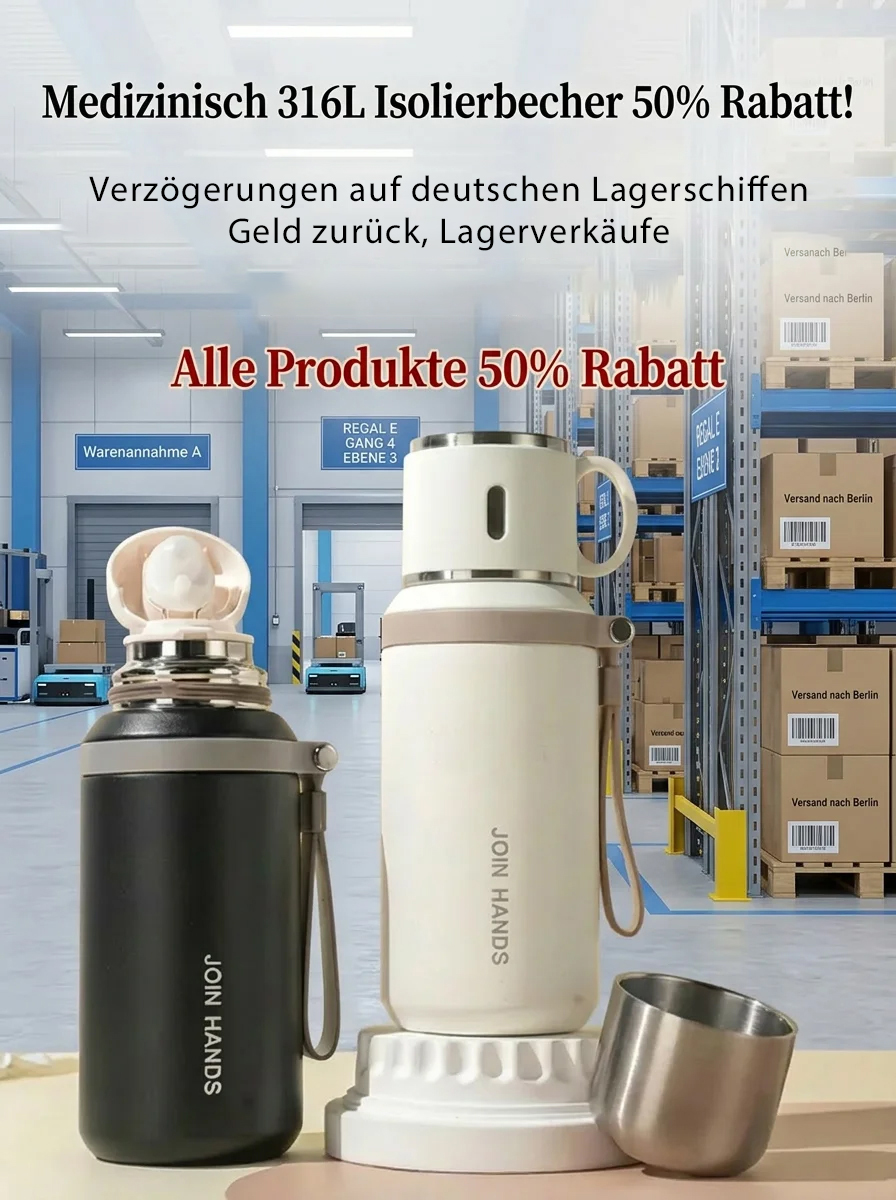 316 Edelstahl-Schüssel-Deckel-Thermobecher  