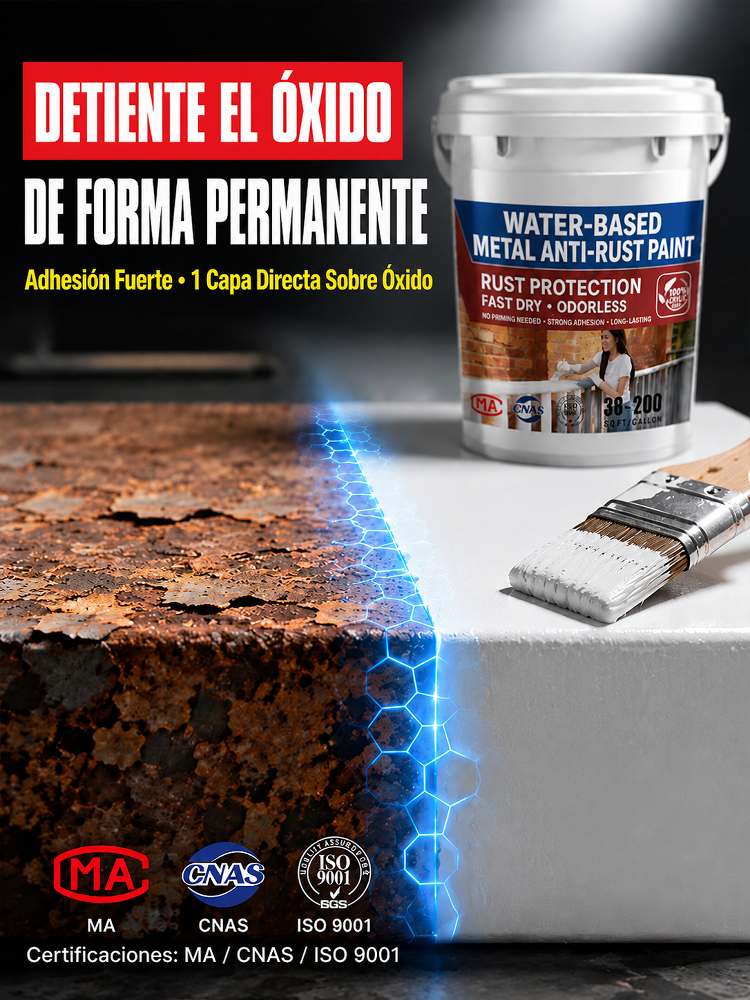 【Nunca se Oxida】Pintura metálica anticorrosiva al agua ✨ ¡Adiós al óxido en 60 segundos! 🛑 Sin lijar, sin raspar. 100% Ecológico y Seguro