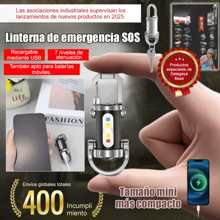 Linterna 3 en 1: ¡SOS de Emergencia + Luz Súper Brillante + Power Bank Portátil!