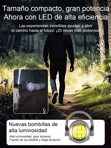 【Linterna mini de 6000 lúmenes】¡Power bank, linterna y luz de emergencia SOS… todo en uno! 🔦⚡🚨