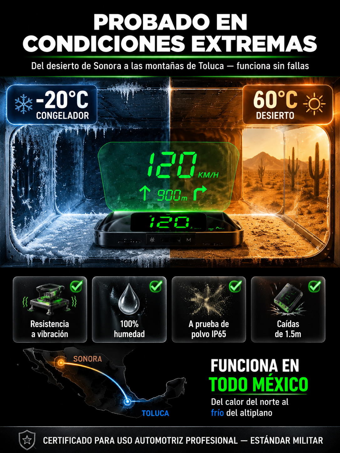 ¡En solo 1 segundo, cualquier auto se convierte en un Navegador con IA!【Copiloto Inteligente HUD】Queda perfecto en cualquier vehículo, ya sea auto, SUV, pickup o camper