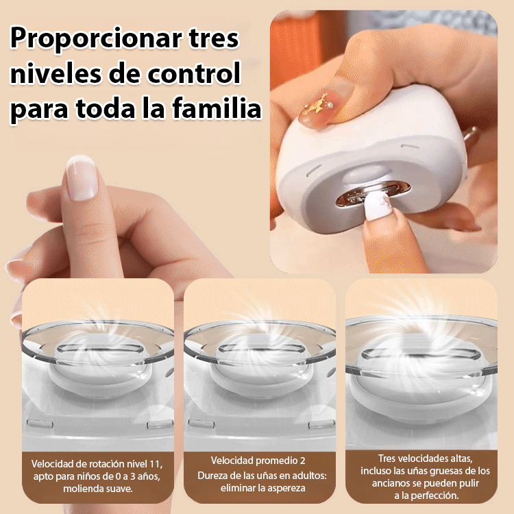 ¡Manos listas en solo 1 minuto! Ideal para todas las edades: ¡tu limador eléctrico de uñas!