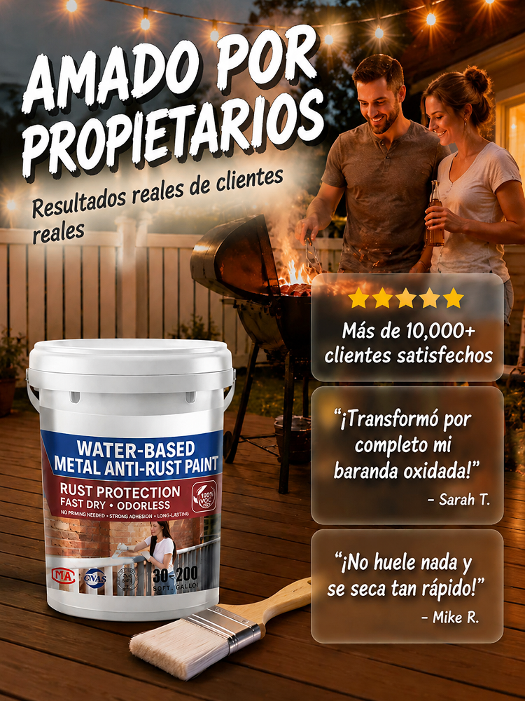 【Nunca se Oxida】Pintura metálica anticorrosiva al agua ✨ ¡Adiós al óxido en 60 segundos! 🛑 Sin lijar, sin raspar. 100% Ecológico y Seguro