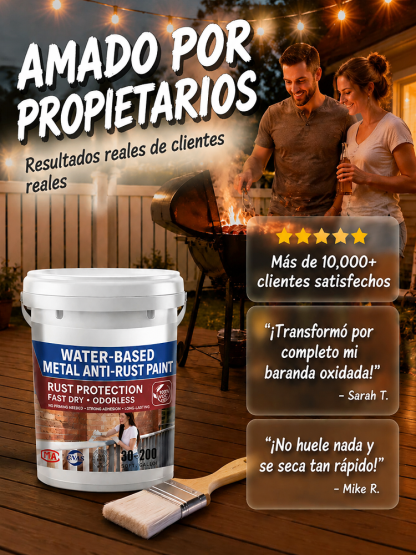 【Nunca se Oxida】Pintura metálica anticorrosiva al agua ✨ ¡Adiós al óxido en 60 segundos! 🛑 Sin lijar, sin raspar. 100% Ecológico y Seguro