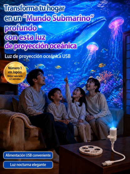Comauo™ – Proyector de Océano y Galaxia: Tecnología de proyección 3D Ultra HD para tu hogar y auto – ¡Transforma tu espacio en un acuario real en solo 1 segundo!