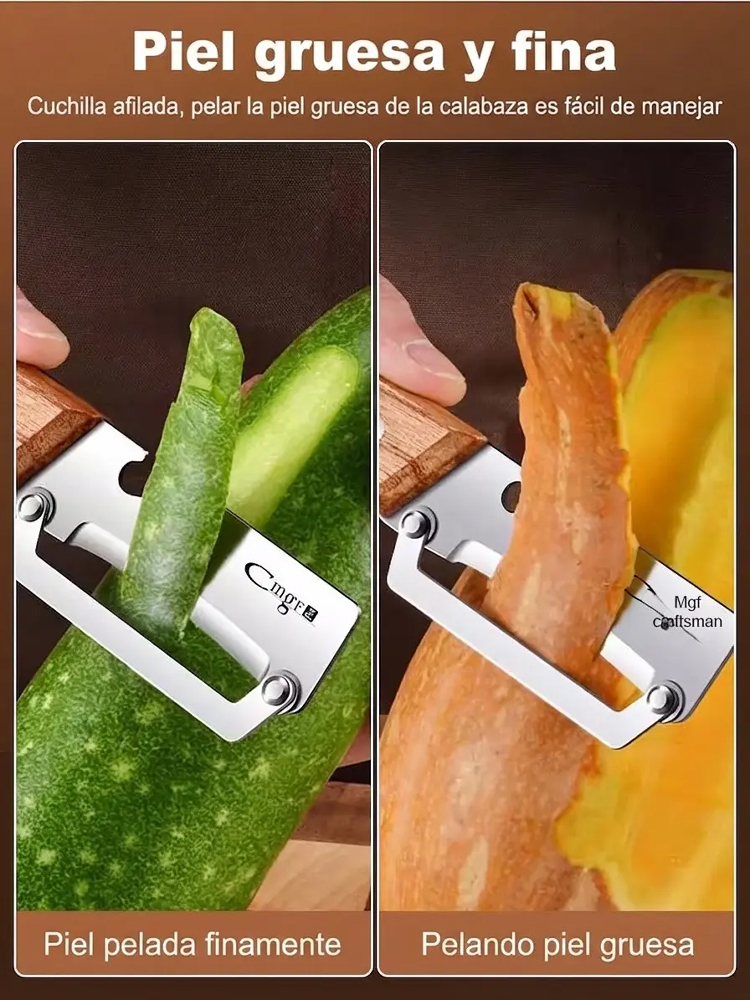 【Tecnología UNAM y Cordon Bleu】Pelador multifuncional de acero inoxidable grande