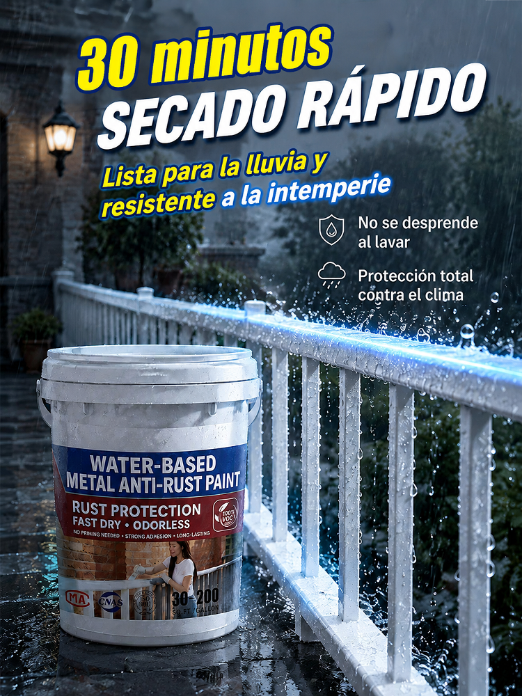 【Nunca se Oxida】Pintura metálica anticorrosiva al agua ✨ ¡Adiós al óxido en 60 segundos! 🛑 Sin lijar, sin raspar. 100% Ecológico y Seguro