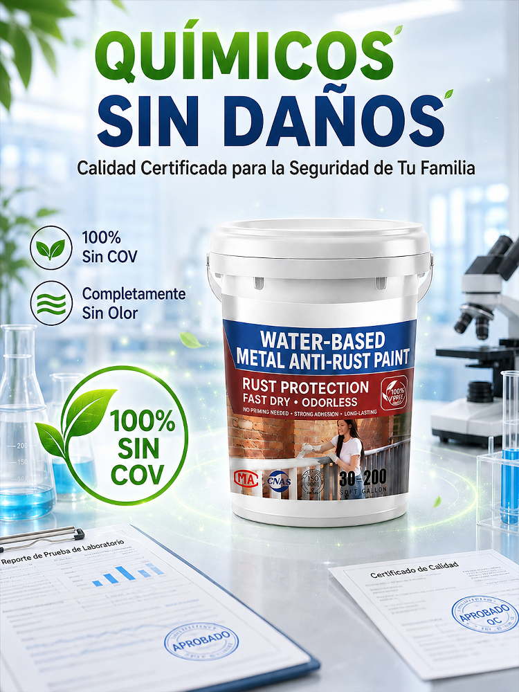 【Nunca se Oxida】Pintura metálica anticorrosiva al agua ✨ ¡Adiós al óxido en 60 segundos! 🛑 Sin lijar, sin raspar. 100% Ecológico y Seguro