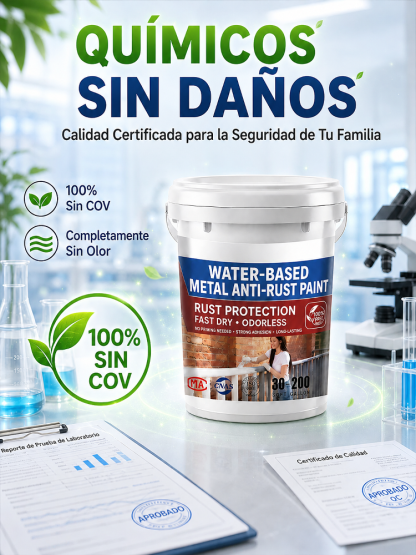 【Nunca se Oxida】Pintura metálica anticorrosiva al agua ✨ ¡Adiós al óxido en 60 segundos! 🛑 Sin lijar, sin raspar. 100% Ecológico y Seguro