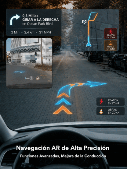¡En solo 1 segundo, cualquier auto se convierte en un Navegador con IA!【Copiloto Inteligente HUD】Queda perfecto en cualquier vehículo, ya sea auto, SUV, pickup o camper