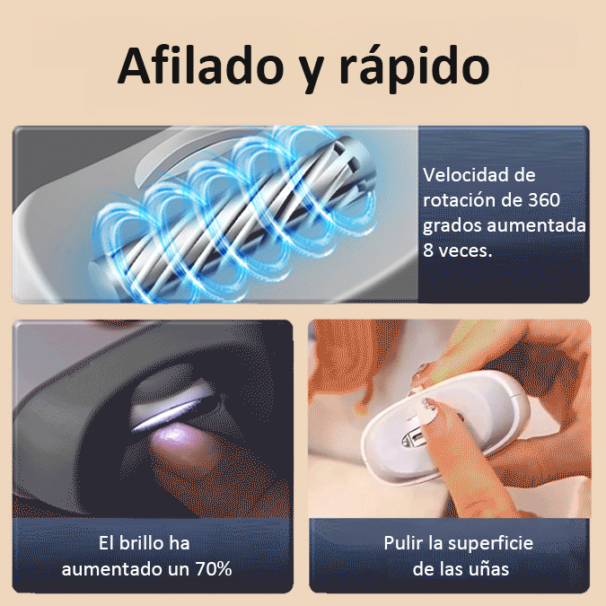 ¡Manos listas en solo 1 minuto! Ideal para todas las edades: ¡tu limador eléctrico de uñas!