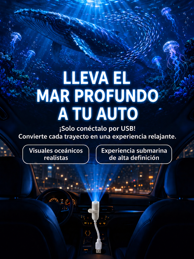 Comauo™ – Proyector de Océano y Galaxia: Tecnología de proyección 3D Ultra HD para tu hogar y auto – ¡Transforma tu espacio en un acuario real en solo 1 segundo!