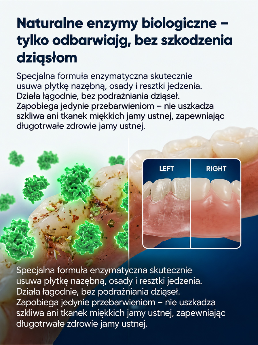 🛡️ Delikatnie dla protez, szybko usuwający bakterie, żegnaj przykrym zapachu z ust! 🦠