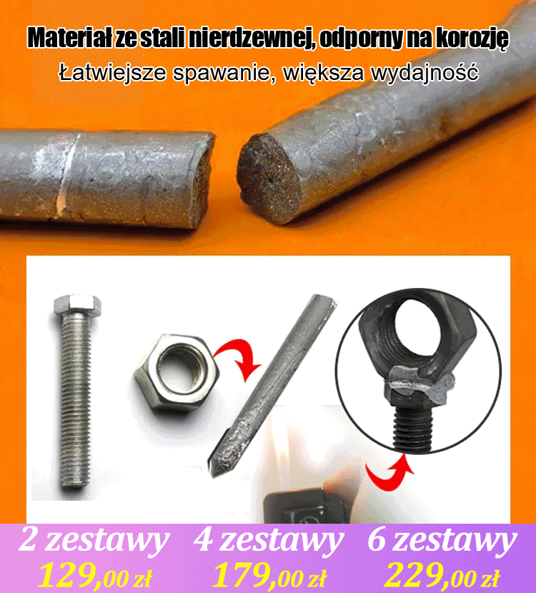 Pręt naprawczy do spawania w niskiej temperaturze