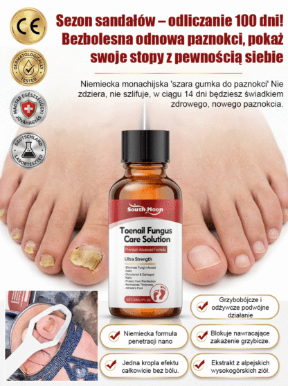 100% bezbolesne krople: bez potrzeby usuwania paznokci, szlifowania czy bandażowania – już w 14 dni odzyskasz zdrowe, nowe paznokcie!