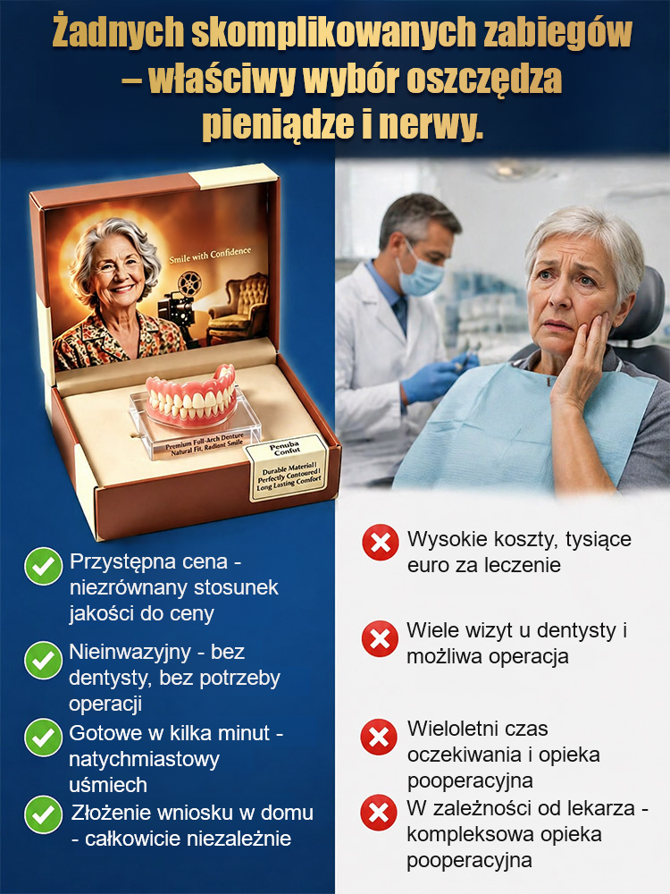 Bez kleju, bez dentysty, bez wizyty! | Tylko w 1 minutę zdobądź idealnie dopasowane sztuczne zęby z naszym przenośnym zestawem! Odzyskaj pewność uśmiechu! 🦷