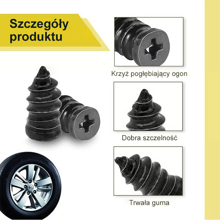 【60-częściowy zestaw】5-sekundowe awaryjne kołki do naprawy opon
