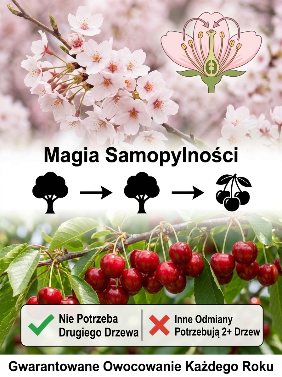 🍒 Posadź teraz i zbieraj za 5 miesięcy! Bezpestkowe, wielkości piłeczki pingpongowej, odporne na upały i mrozy!