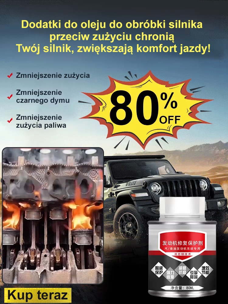 🛠️ Formuła przeciwzużyciowa głęboko smaruje, zmniejsza zużycie i wzmacnia moc! 🚗Stare samochody są odmładzane