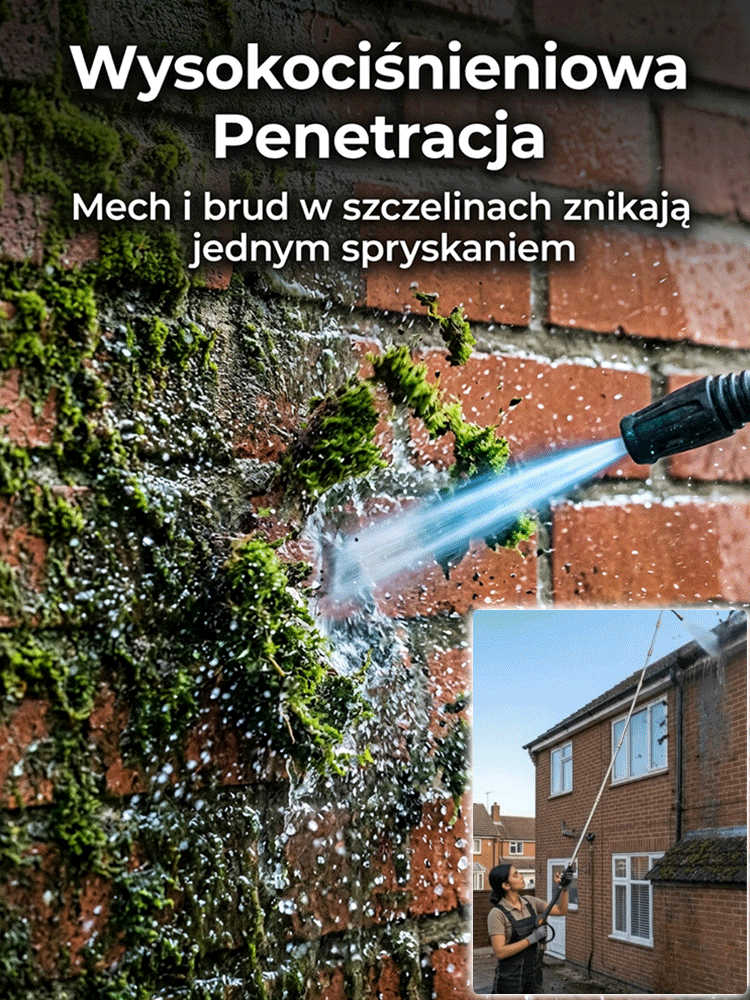 ⚡️Usuwa mech i brud z kostki oraz ścian w sekundę.