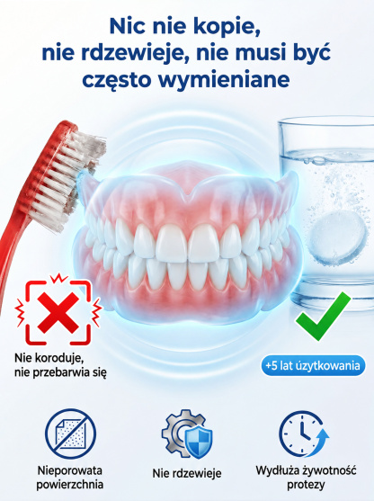 🛡️ Delikatnie dla protez, szybko usuwający bakterie, żegnaj przykrym zapachu z ust! 🦠