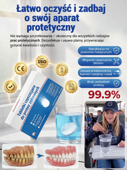 🛡️ Delikatnie dla protez, szybko usuwający bakterie, żegnaj przykrym zapachu z ust! 🦠