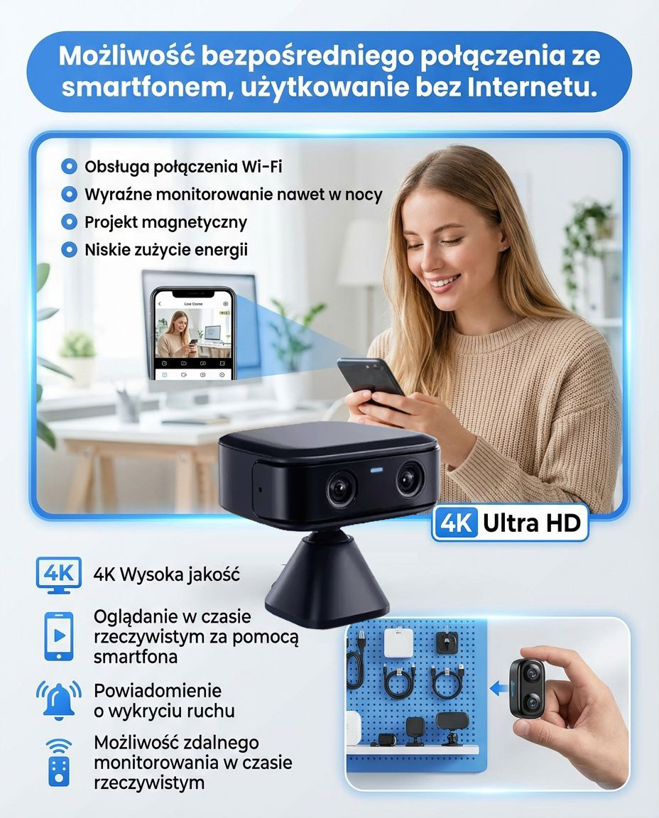 🚨Magnetyczna Mikrokamera HD: Dowiedz się, Co Dzieje się w Domu bez Twojej Wiedzy