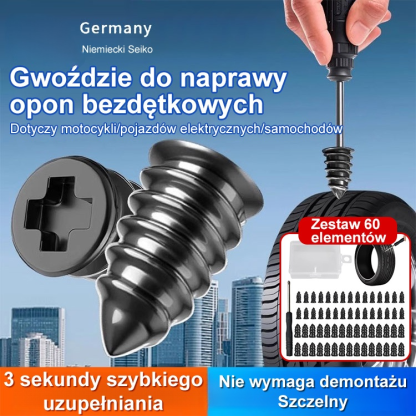 【60-częściowy zestaw】5-sekundowe awaryjne kołki do naprawy opon