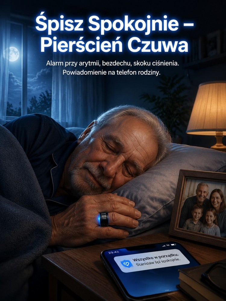 🩺Bezbolesny Monitor Cukru i Ciśnienia 24h - Inteligentny Pierścień, Bezbolesny Pomiar Cukru i Ciśnienia, Bez Pasków Testowych!