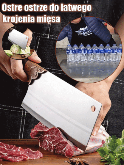 ‼️ Uwaga! Ten nóż pokroi mięso tak grube za jednym zamachem! 🔪🥩 Superszybki i łatwy w krojeniu – jak masło! 😱