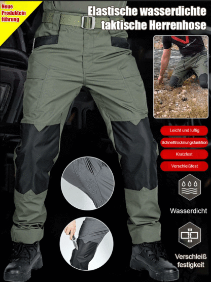 👖👖Herren Elastische Wasserdichte Taktische Hose
