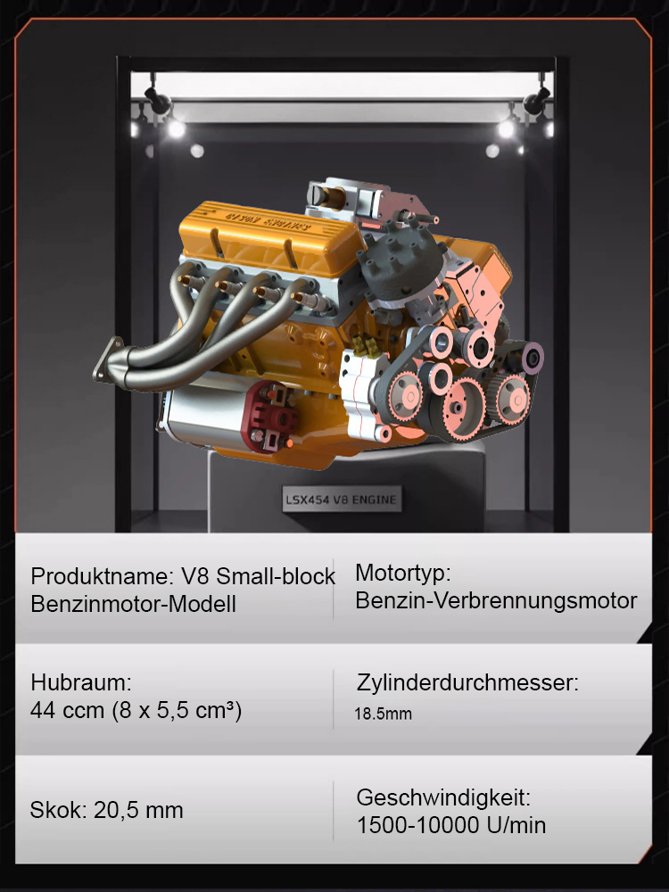 Neues V8-Motor-Modellstück