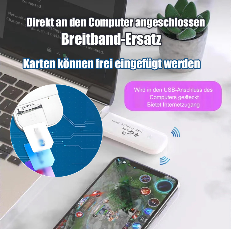 Kompakter drahtloser WLAN-Router 📊 Ohne SIM-Karte oder Kabel, sofort einsatzbereit.