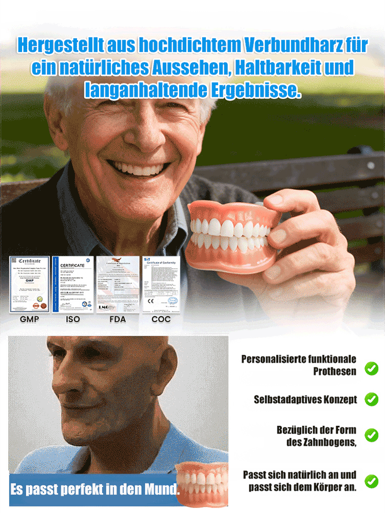 Natürlich sitzende, rundum bequeme Vollprothese