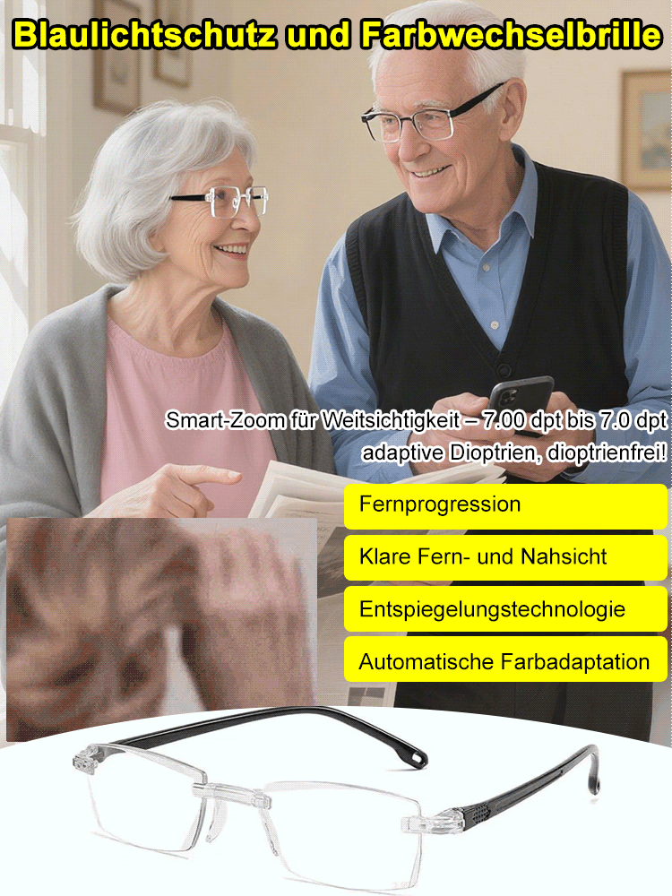 👨‍🦳Meine Eltern haben eine Lesebrille gekauft, die sowohl Nähe als auch Ferne scharf sieht, mit intelligenter Zoom-Funktion und Blaulichtschutz.